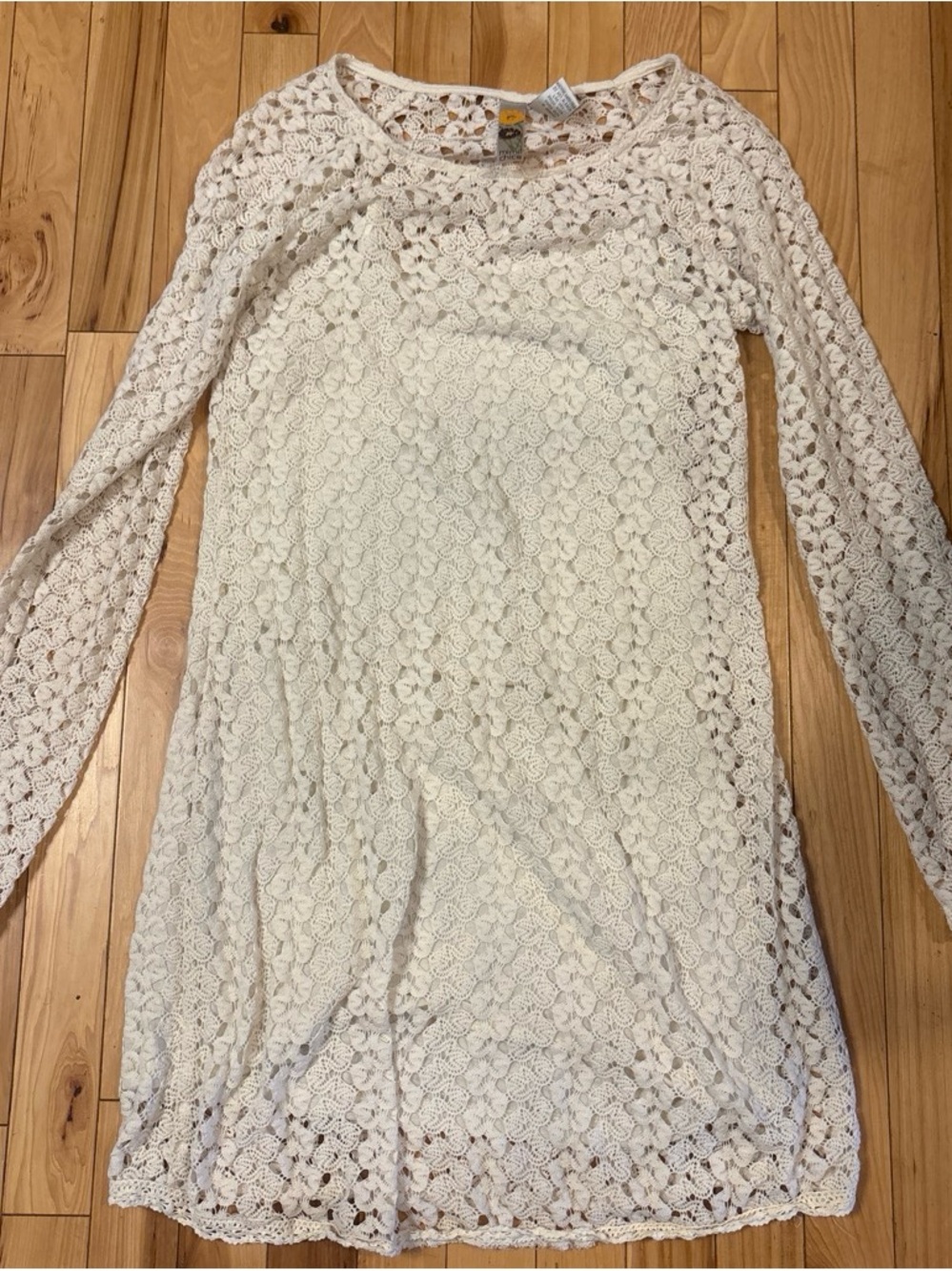 Mimi Chica Cream Crochet Lace Top